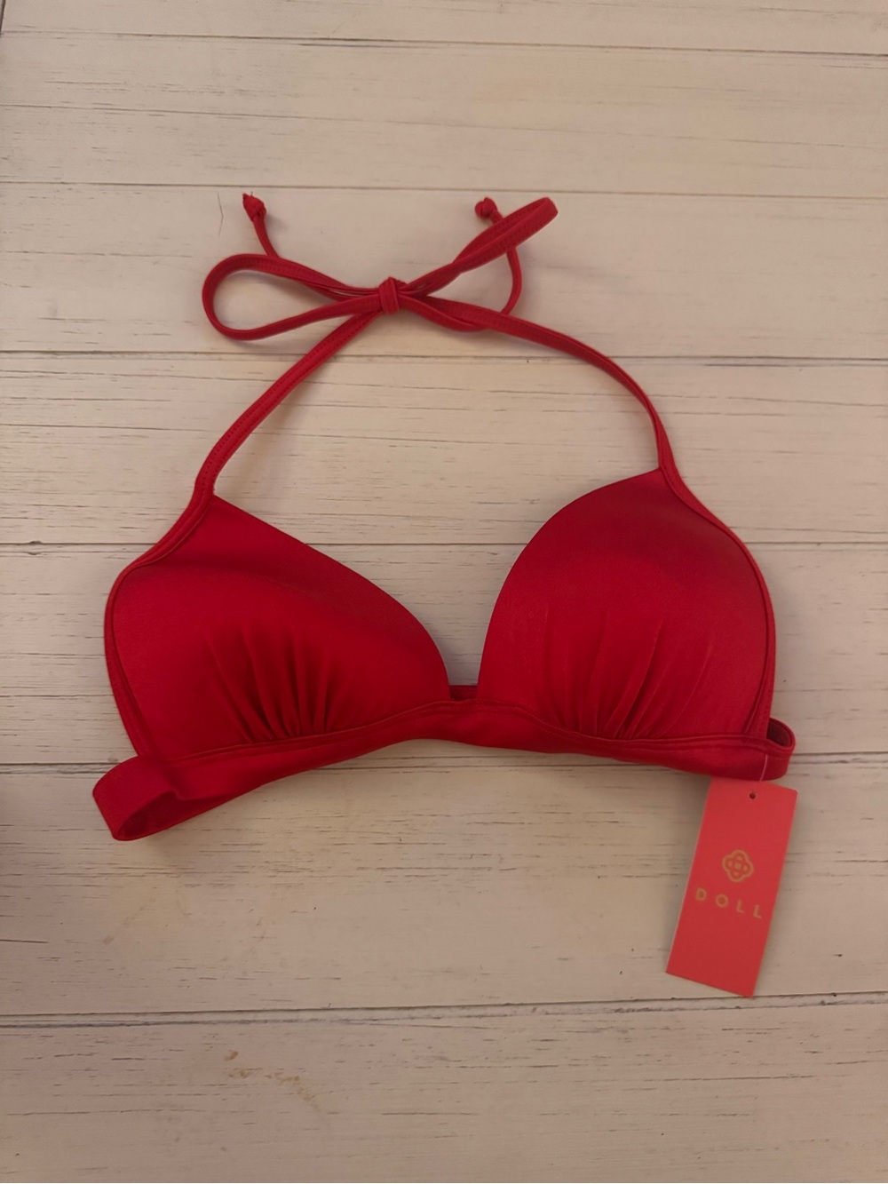 Dollcake Red Halter Bikini Top